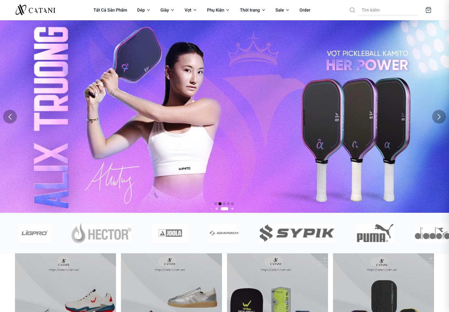Ảnh chụp trang chủ Catani